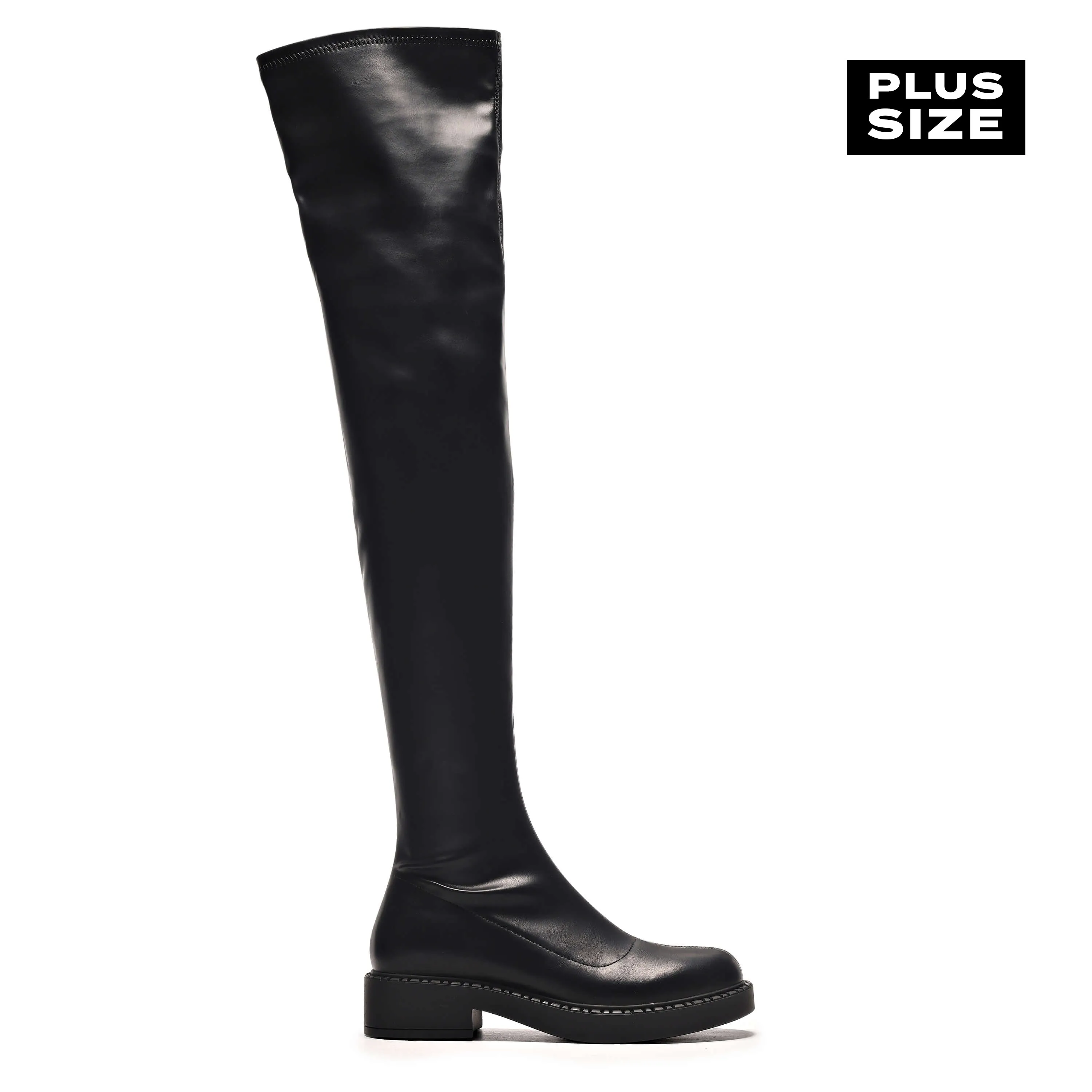 Stylish Commander Plus Size Thigh High Boots