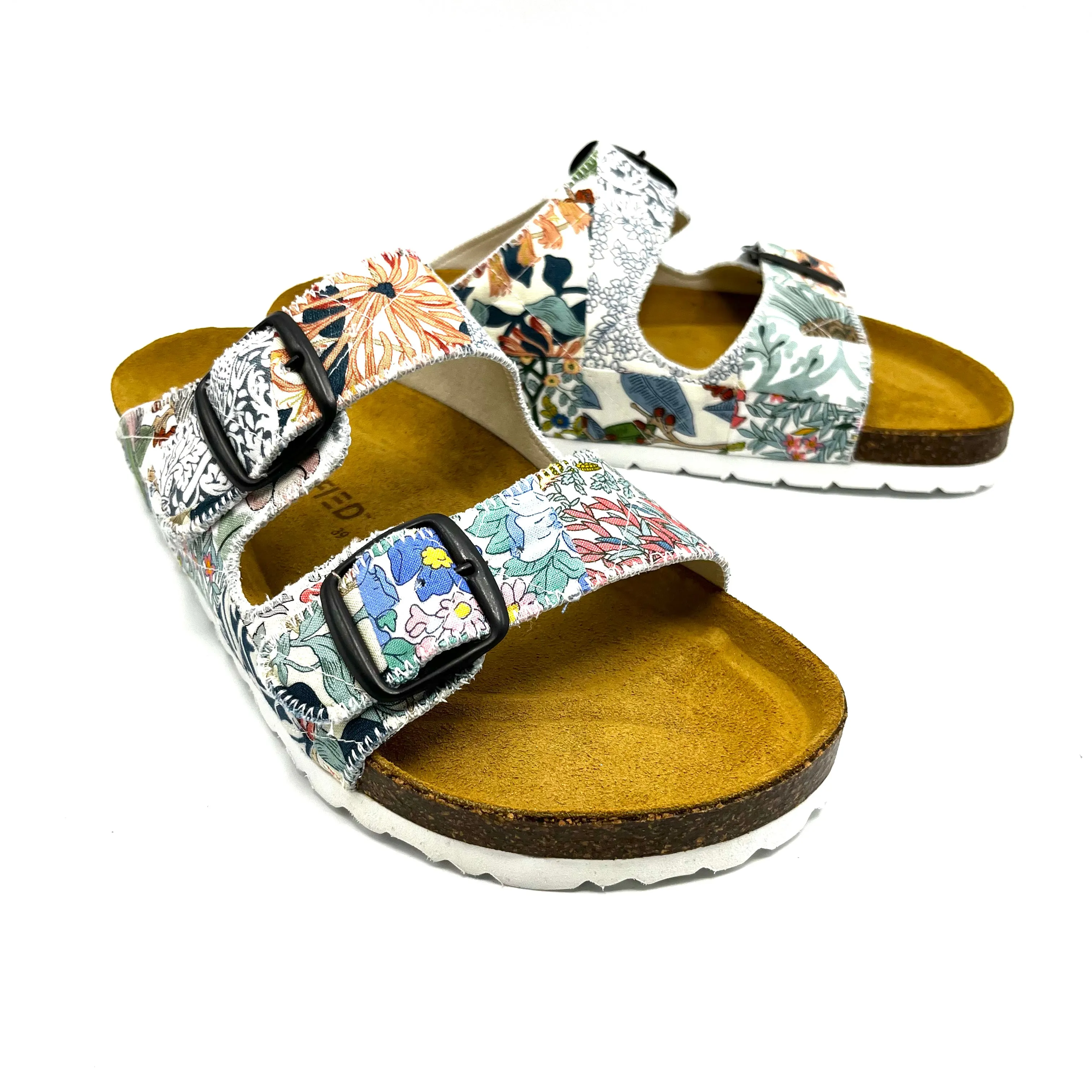 Thora 2-Buckle Sandals | Patchwork Blossom 03 EU39/US9