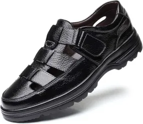 UIKGITP Men's Working Business Casual Sandals Man Summer Breathable Synthetic Leather Walking Office Oxfords Male Cocktail Party Fashion Dress Formal Shoes