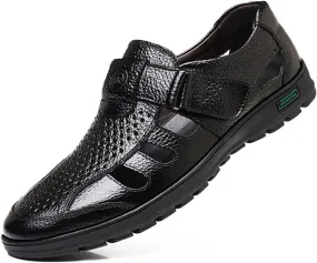UIKGITP Men's Working Business Casual Sandals Man Summer Breathable Synthetic Leather Walking Office Oxfords Male Cocktail Party Fashion Dress Formal Shoes