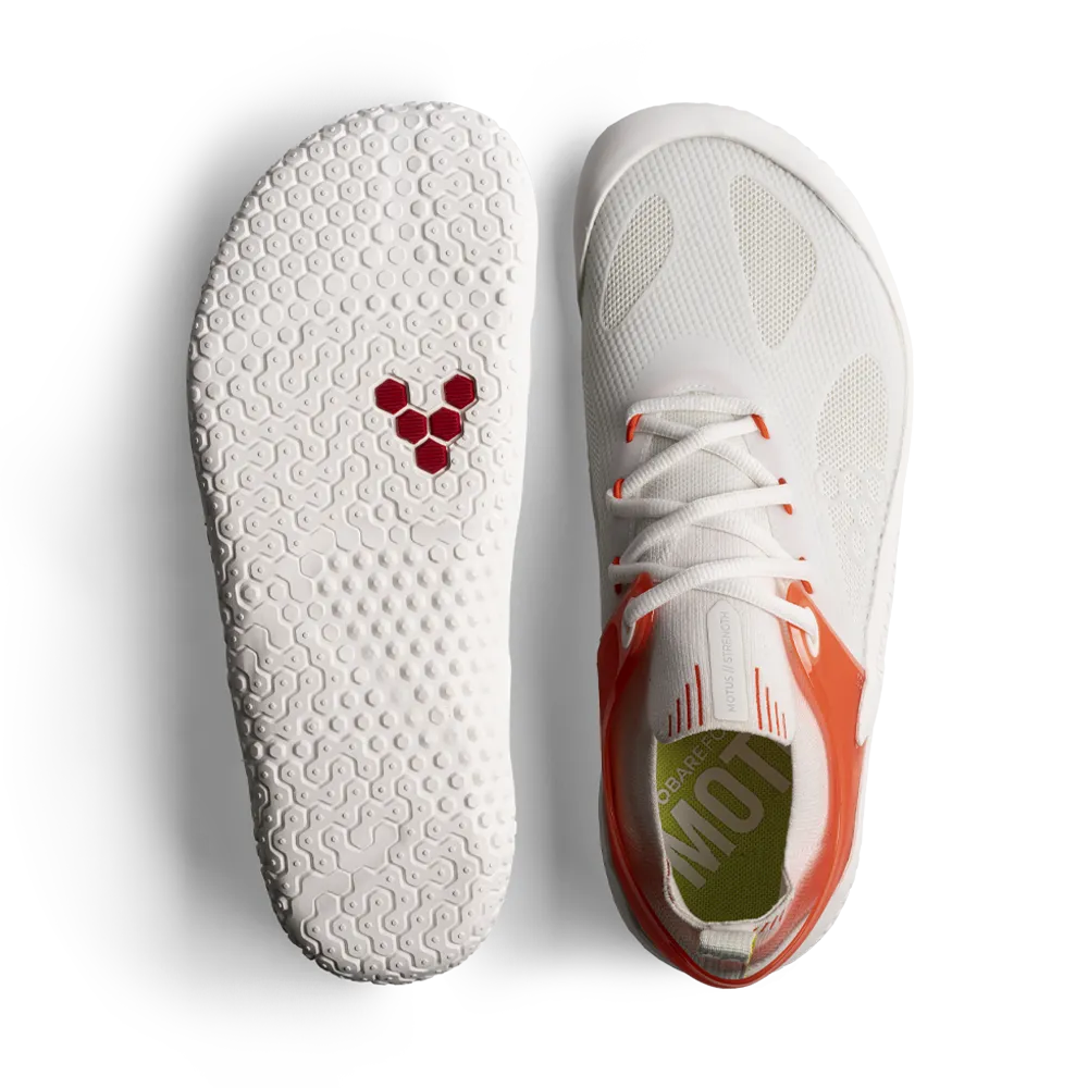 Vivobarefoot Motus Strength Mens White/ Scarlett Ibis