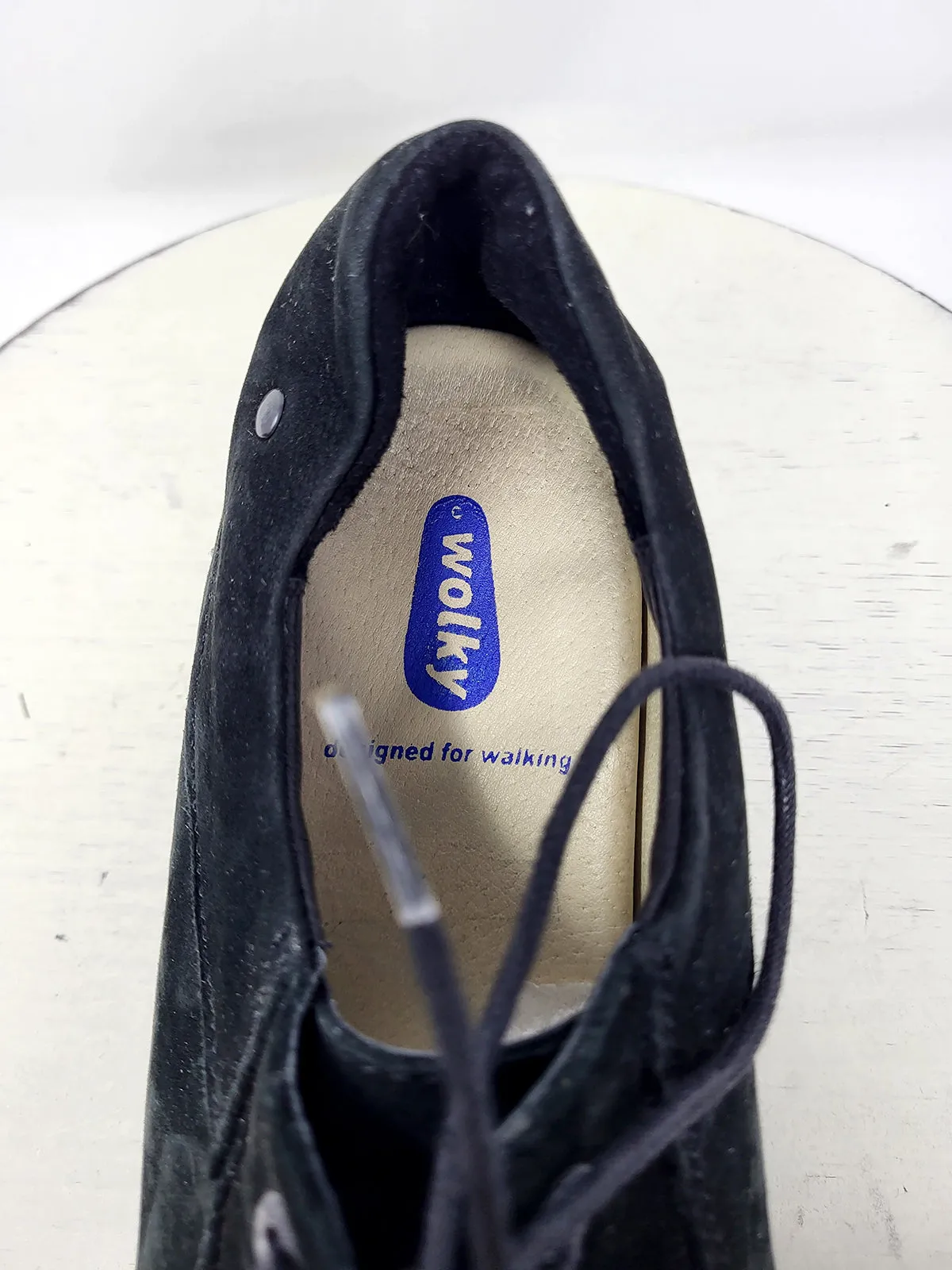 Wolky Size 40 (9) Black Suede Wedge Shoes