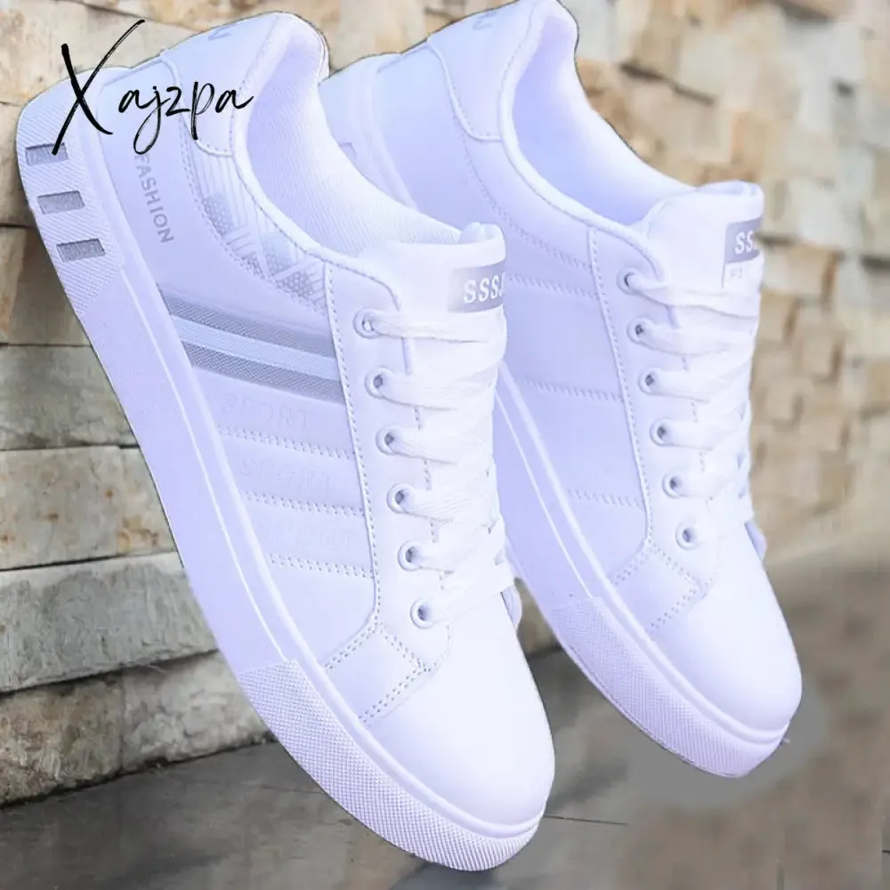 Xajzpa - Men&#39;s Casual Shoes Lightweight Breathable Men Shoes Flat Lace-Up Men Sneakers White Business Travel Unisex Tenis Masculino
