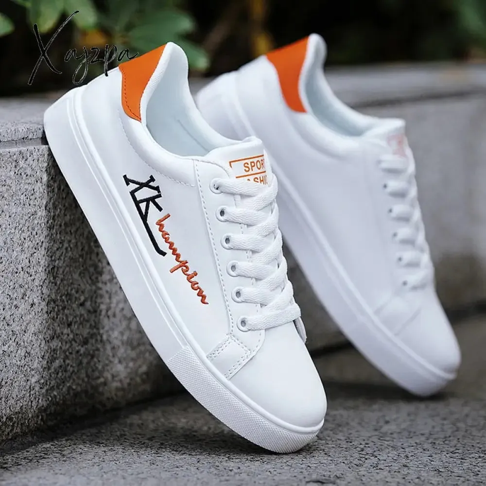 Xajzpa - Men&#39;s Casual Shoes Lightweight Breathable Men Shoes Flat Lace-Up Men Sneakers White Business Travel Unisex Tenis Masculino