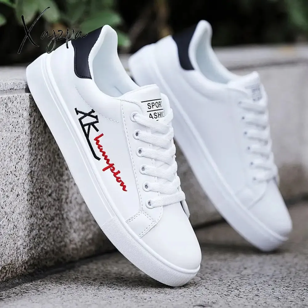 Xajzpa - Men&#39;s Casual Shoes Lightweight Breathable Men Shoes Flat Lace-Up Men Sneakers White Business Travel Unisex Tenis Masculino