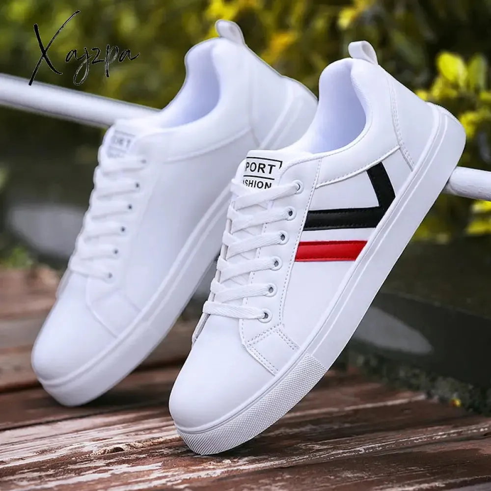 Xajzpa - Men&#39;s Casual Shoes Lightweight Breathable Men Shoes Flat Lace-Up Men Sneakers White Business Travel Unisex Tenis Masculino