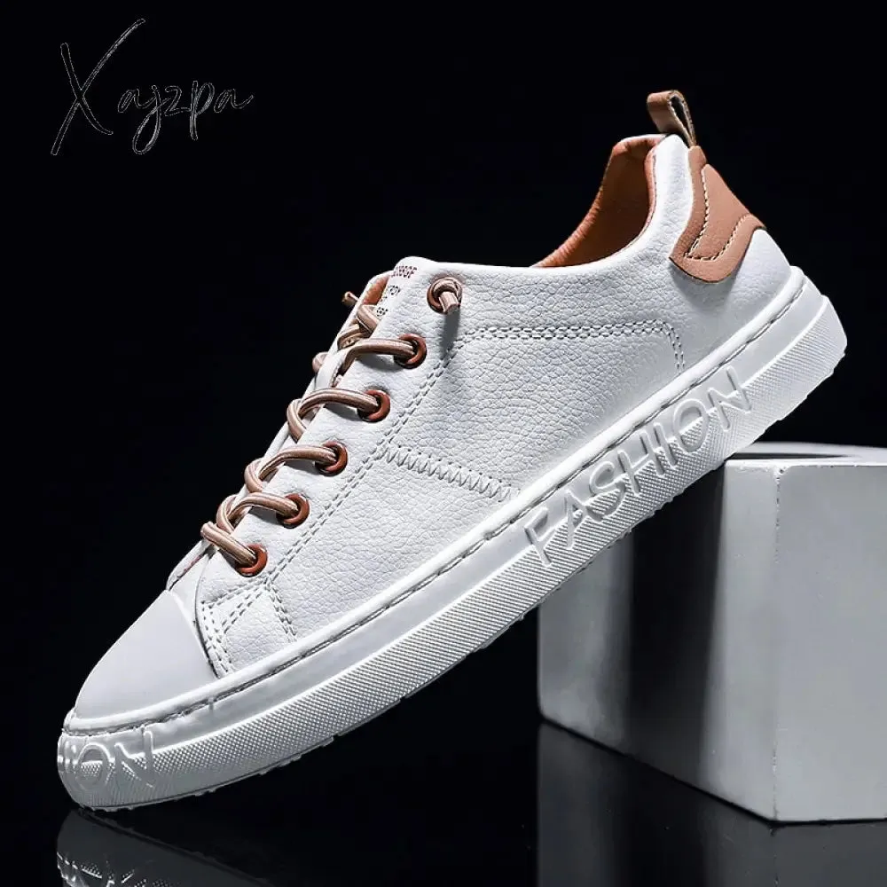 Xajzpa - Men&#39;s Casual Shoes Lightweight Breathable Men Shoes Flat Lace-Up Men Sneakers White Business Travel Unisex Tenis Masculino