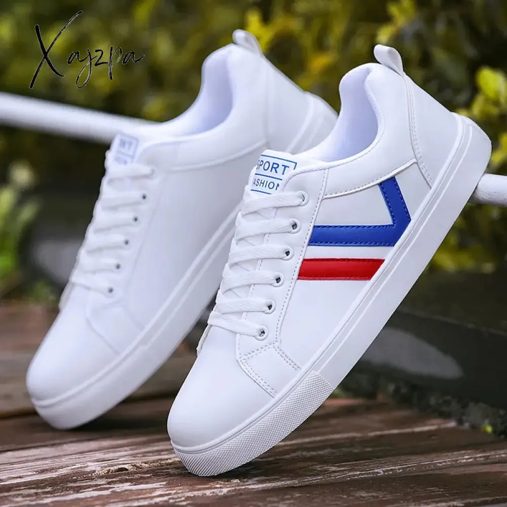 Xajzpa - Men&#39;s Casual Shoes Lightweight Breathable Men Shoes Flat Lace-Up Men Sneakers White Business Travel Unisex Tenis Masculino
