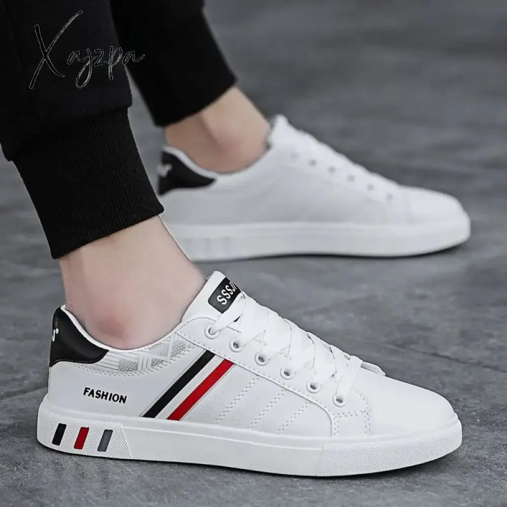 Xajzpa - Men&#39;s Casual Shoes Lightweight Breathable Men Shoes Flat Lace-Up Men Sneakers White Business Travel Unisex Tenis Masculino